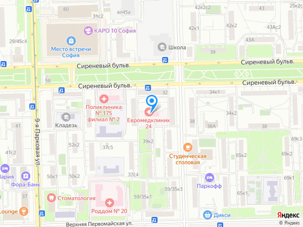 Медицинский центр «Евромед Клиника» на карте