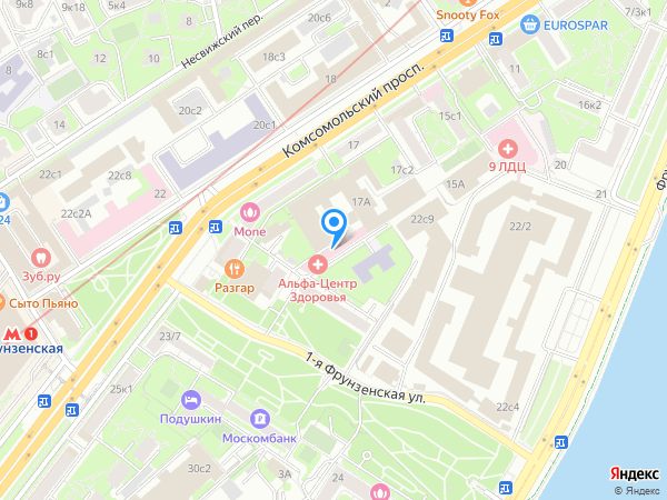 «Альфа - Центр Здоровья» в Москве на карте
