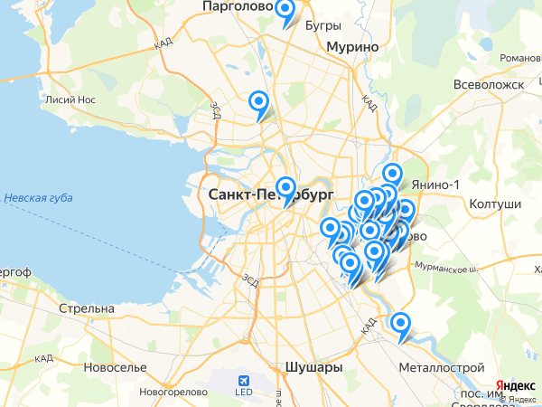 Компании на карте