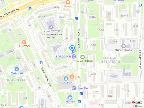 Натаниэль на Щелковской на карте