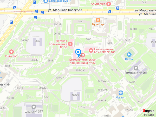 СТОМАТОЛОГИЧЕСКАЯ ПОЛИКЛИНИКА №20 на карте