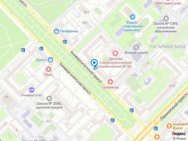 Клиника «Семейная» - Университетский проспект 4 на карте