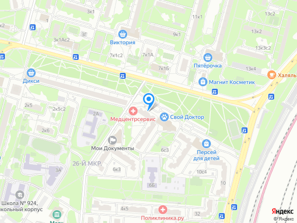 «МедЦентрСервис» на улице Академика Янгеля на карте