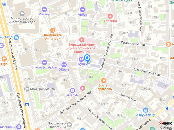 на Арбате на карте