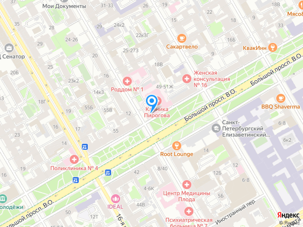 Клиника им. Н.И. Пирогова на карте