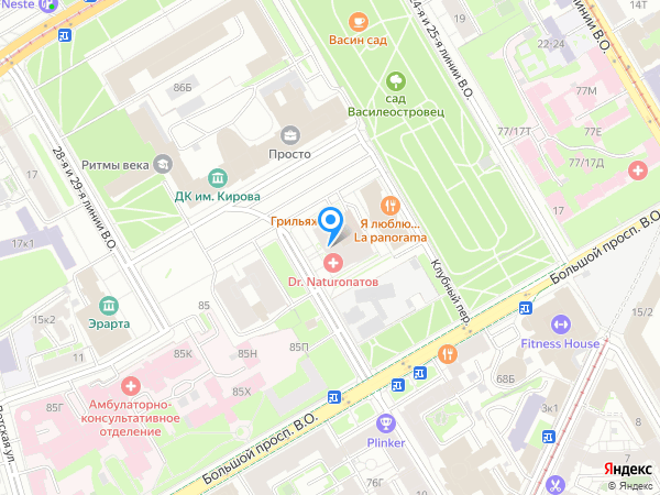 Клиника «Кивач» на карте