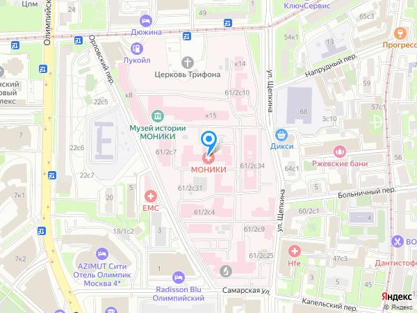 МОСКОВСКАЯ ОБЛАСТНАЯ СТОМАТОЛОГИЧЕСКАЯ ПОЛИКЛИНИКА на карте
