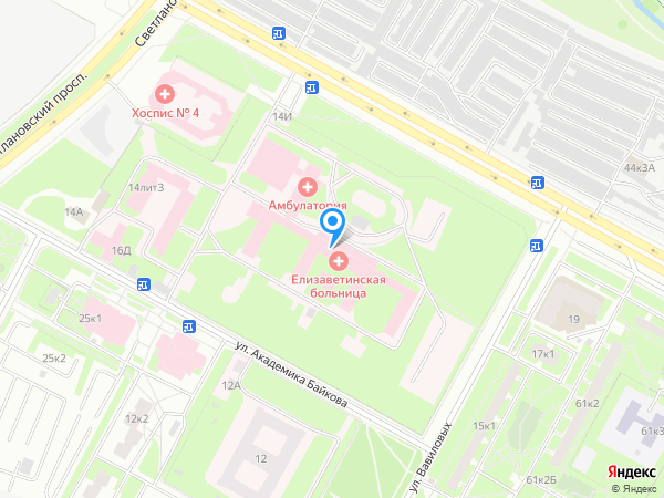 Городской Центр Эндовидеохирургии (елизаветинская Больница) на карте