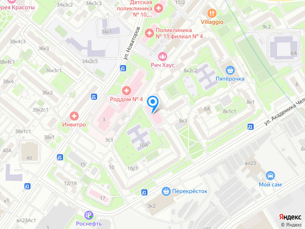 Прима Медика на Академика Челомея на карте
