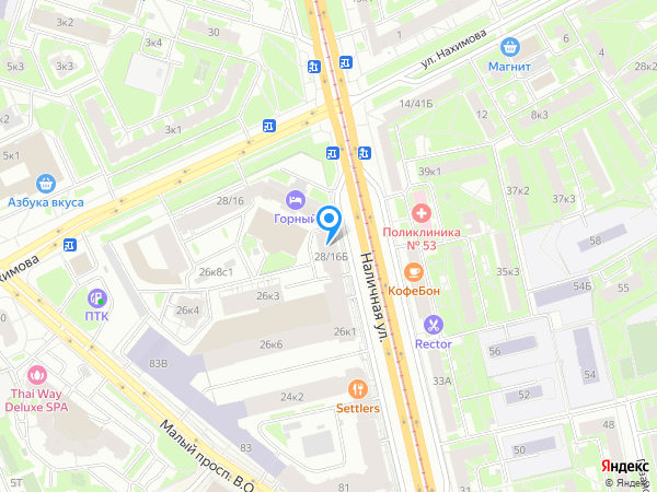 Сеть центров красоты OLA по адресу Наличная улица 28/16 на карте