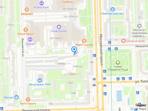 Московский на карте