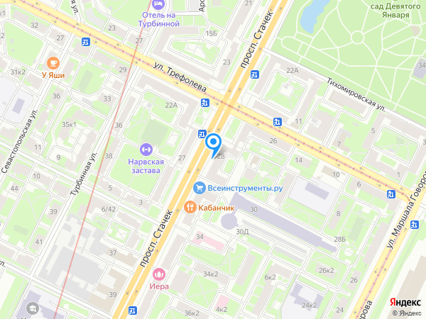 Стоматологический центр Мой Зубной по адресу Стачек проспект, 28 на карте