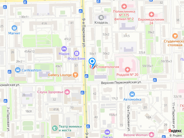на Первомайской на карте