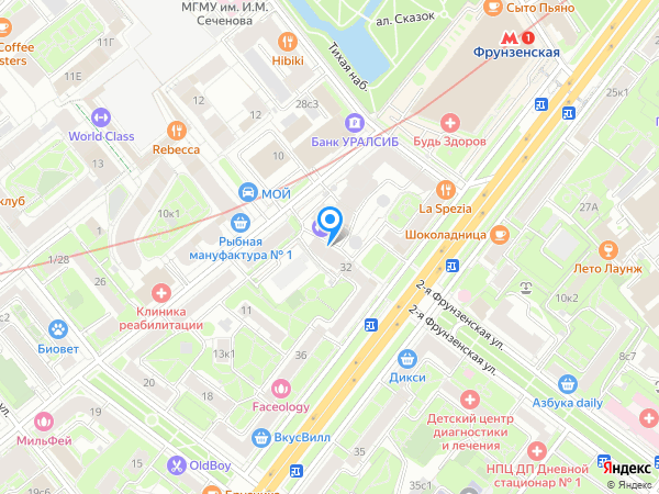 Сеть клиник Оригитея на карте