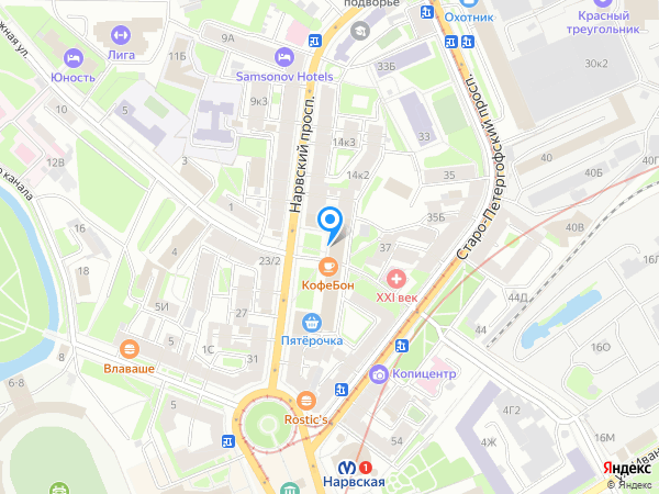 Клиника Нарвская на карте