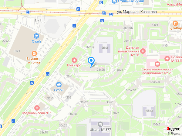 Медицентр на проспекте Маршала Жукова, 28 к2 на карте