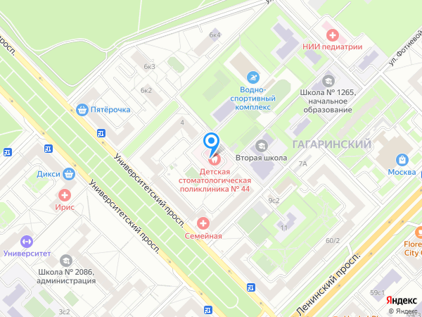 Детская стоматологическая поликлиника №44 (ГБУЗ "ДСП №44 ДЗМ") на карте