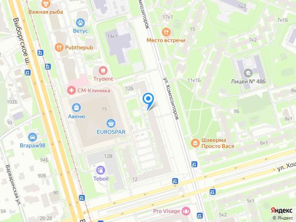 НОВЫЙ ВЕК по адресу Композиторов, 12 на карте