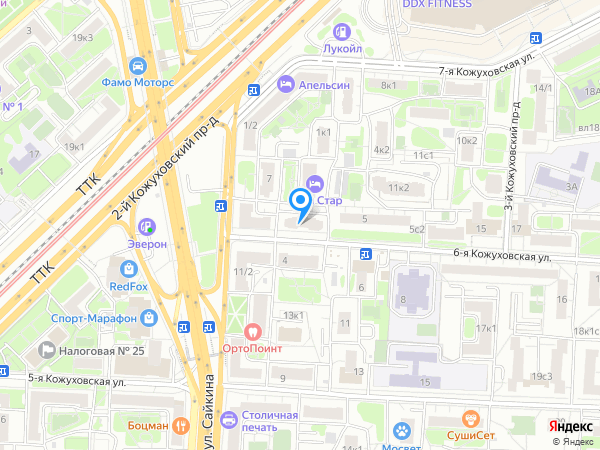 Стоматология ДЕНТАЛ МИР м. Автозаводская на карте