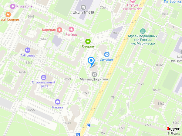 Медика, Клиника на карте