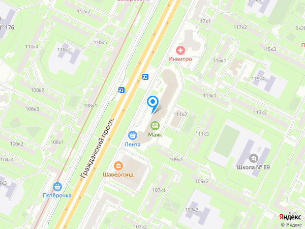 Квадрат Приемка на карте