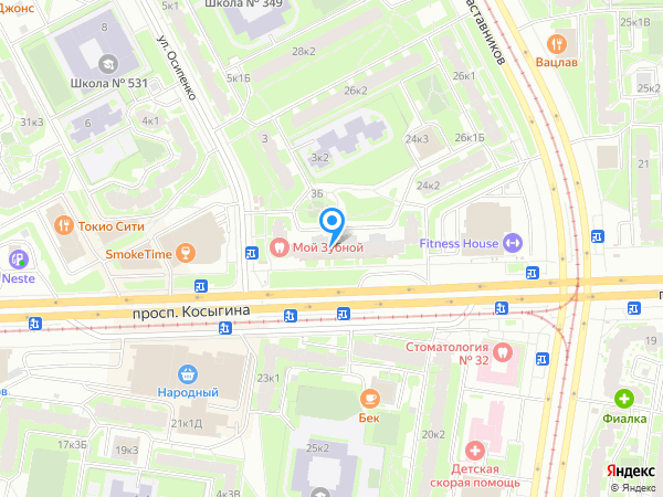 KISTOCHKI по адресу пр. Косыгина, д. 26 к. 1 на карте