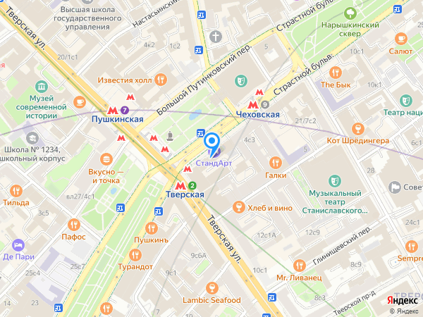 Клиника красоты SKY beauty ROOM по адресу Страстной бульвар, д. 2 на карте