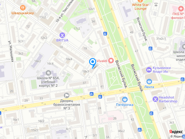 Московия на 8-й Текстильщиков на карте